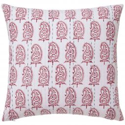 Sahara-Yasmin Hand-Stitched Reversible Pillow Cover - Red